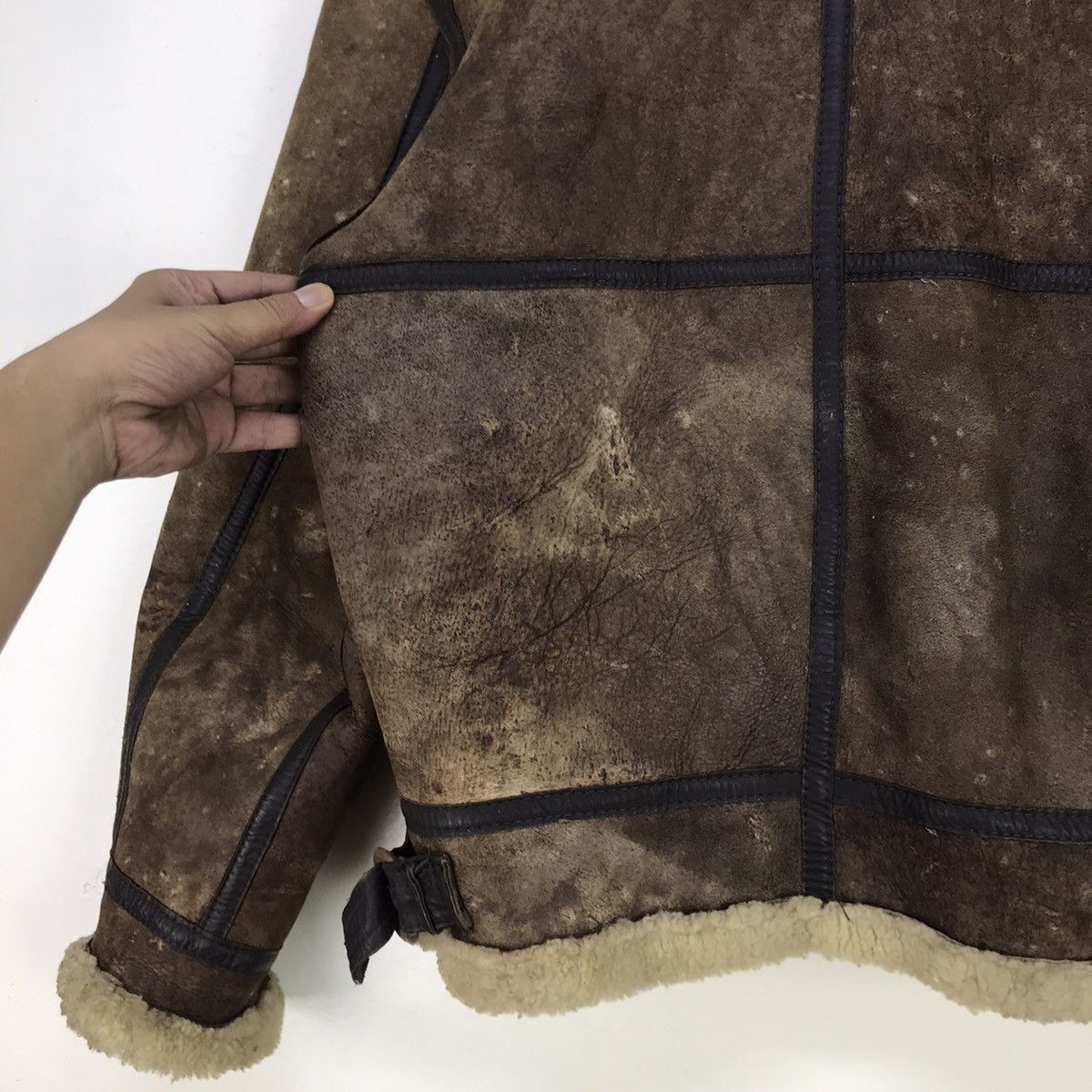 Other Vintage B 3 Sherling Ride On Military Sheepskin Coat Size US S / EU 44-46 / 1 - 14 Thumbnail