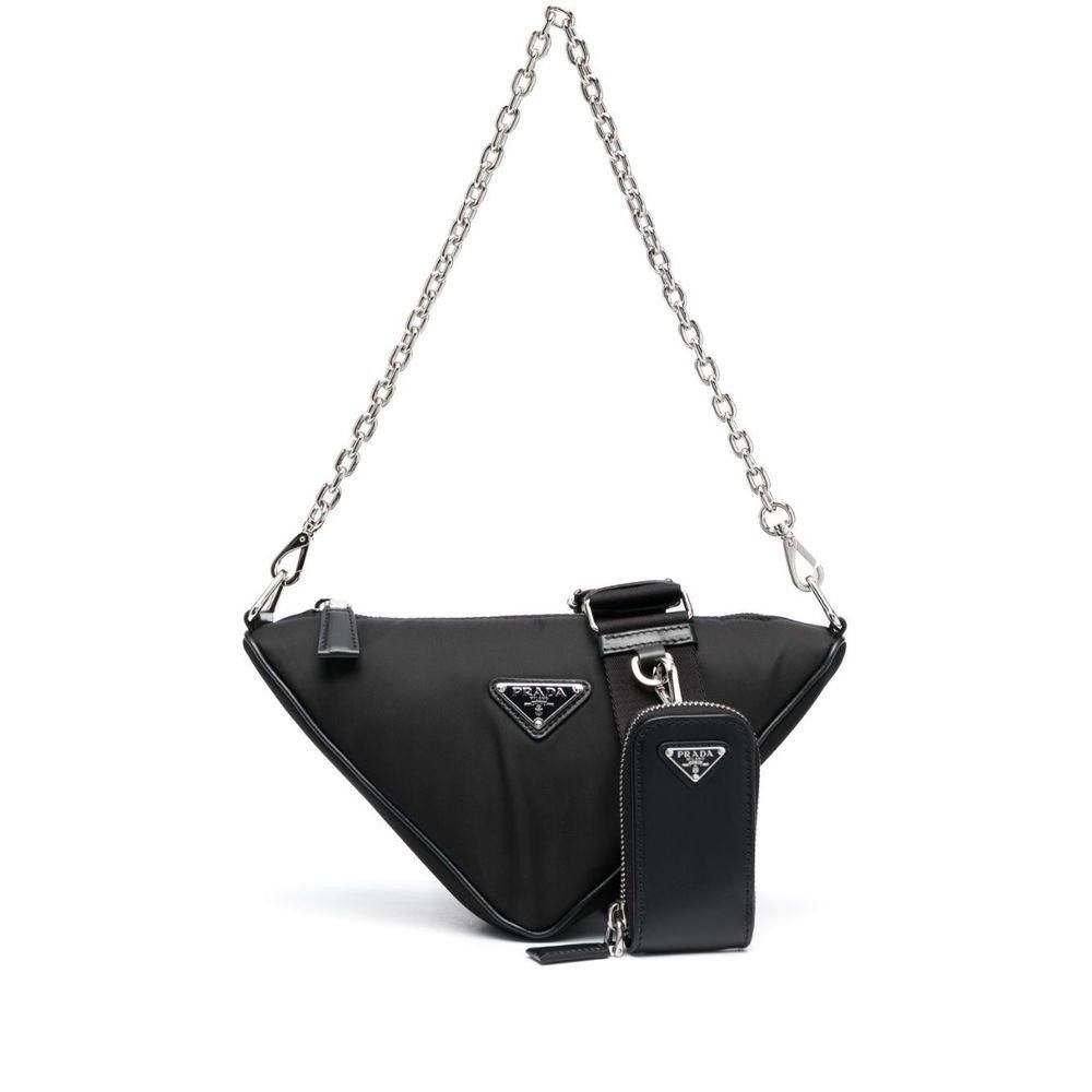 PRADA BLACK LOGO BANDOLIERA CROSSBODY BAG
