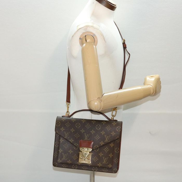 Auth Louis Vuitton Monogram 2way Bag Monceau M51185 Women's