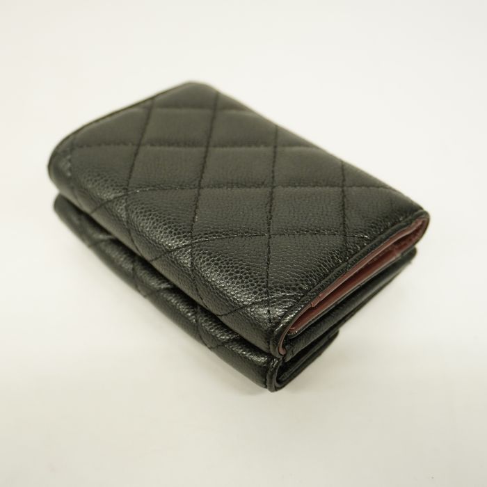 CHANEL CC Caviar Leather Bifold Wallet Black-US