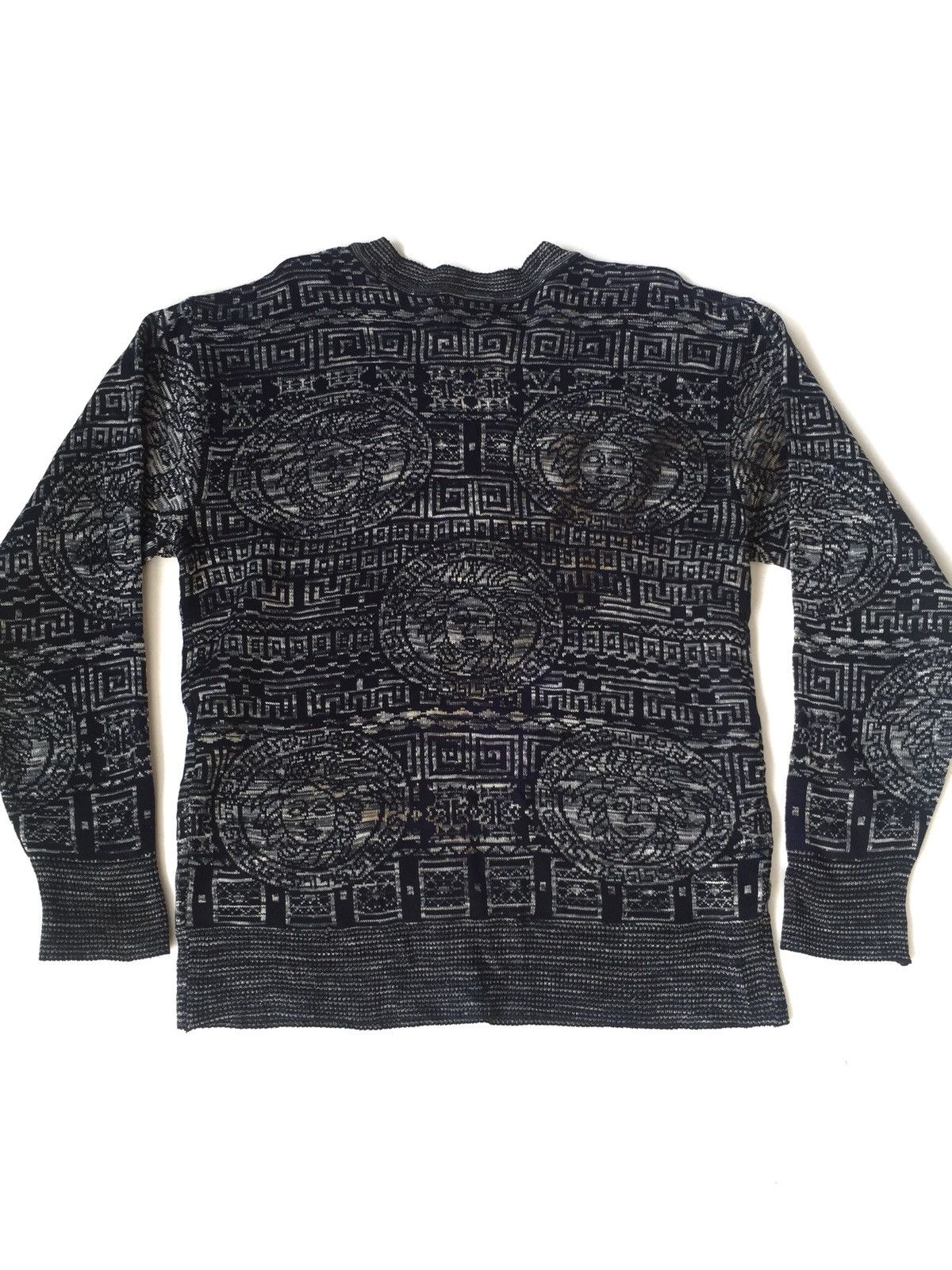 Versace × Versace Jeans Couture [ LAST DROP ! ] Gianni Versace Iconic Medusa Head Overprinted Navy Jumper Size US M / EU 48-50 / 2 - 5 Thumbnail