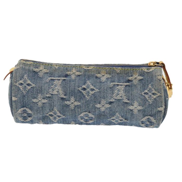 LOUIS VUITTON Monogram Blue Denim Trousse Speedy GM Pochette Pouch Purse  Bag