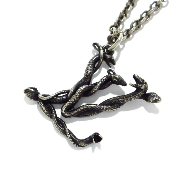 LOUIS VUITTON Necklace Pendant LV Vivienne Dark Silver Metal M00831  authentic