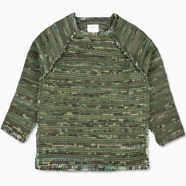 Sasquatchfabrix Sakiori "rag rug" Army Knit M