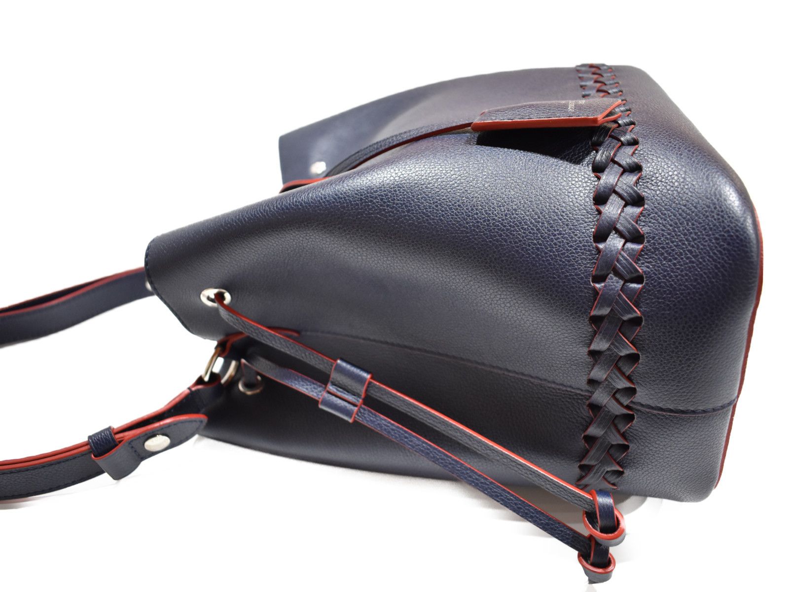 Louis Vuitton LockMe Bucket Navy Red Calf Leather Shoulder Bag