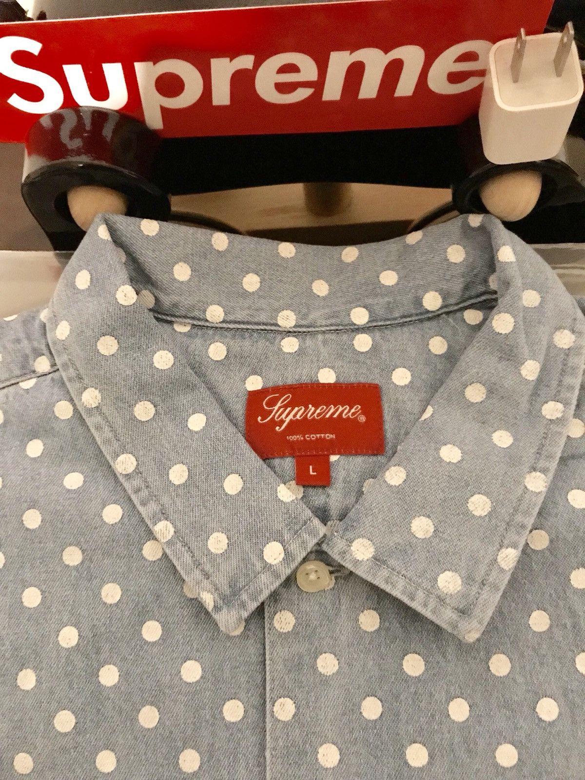 Supreme Polka Dot Denim Shirt | Grailed