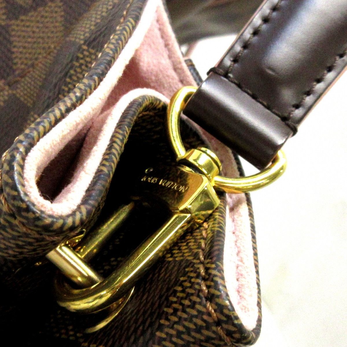 Louis Vuitton Kaisa Hobo Rose Ballerine Damier Canvas