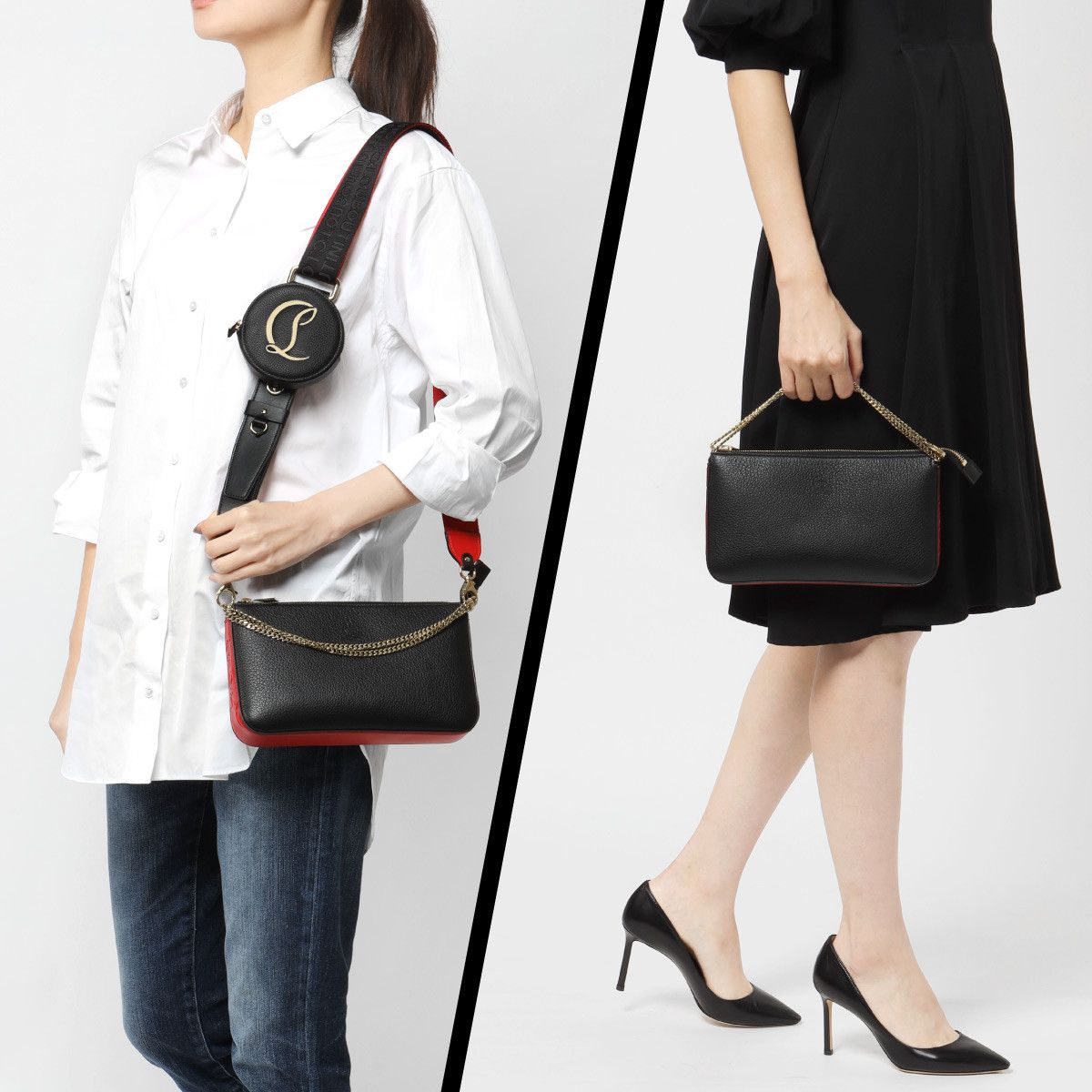 Louboutin Christian Handbag Loubila Louvilla Black