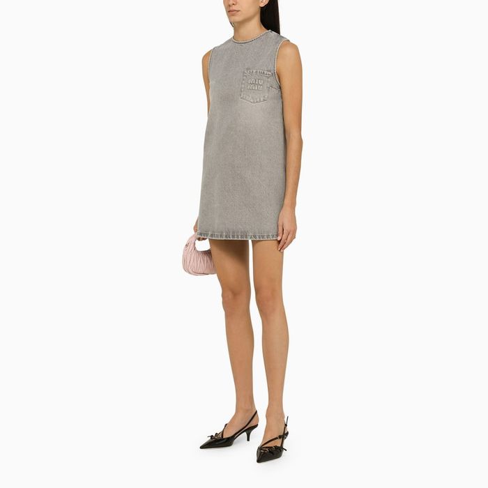 Grey Cotton Mini Dress