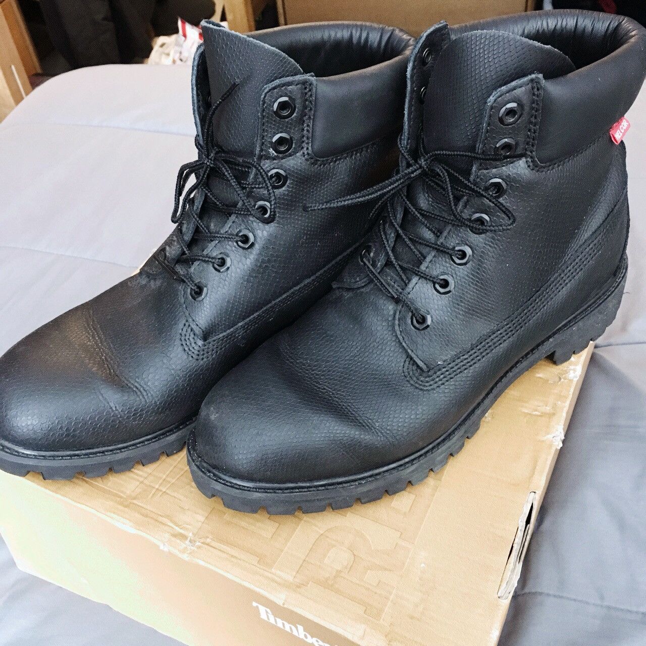 Timberland 6" Premium Black Exotic Helcor Leather Timberland Boots [6859A] Size US 12 / EU 45 - 2 Preview