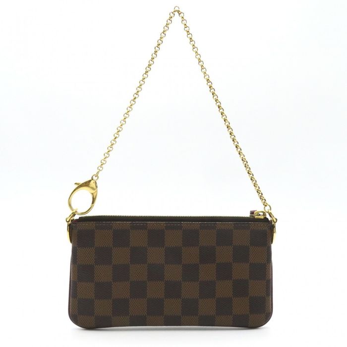 Louis Vuitton Brown Damier Ebene Trunks Labels Pochette Milla MM