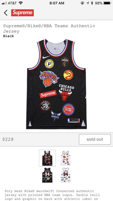 Supreme x nike x best sale nba jersey