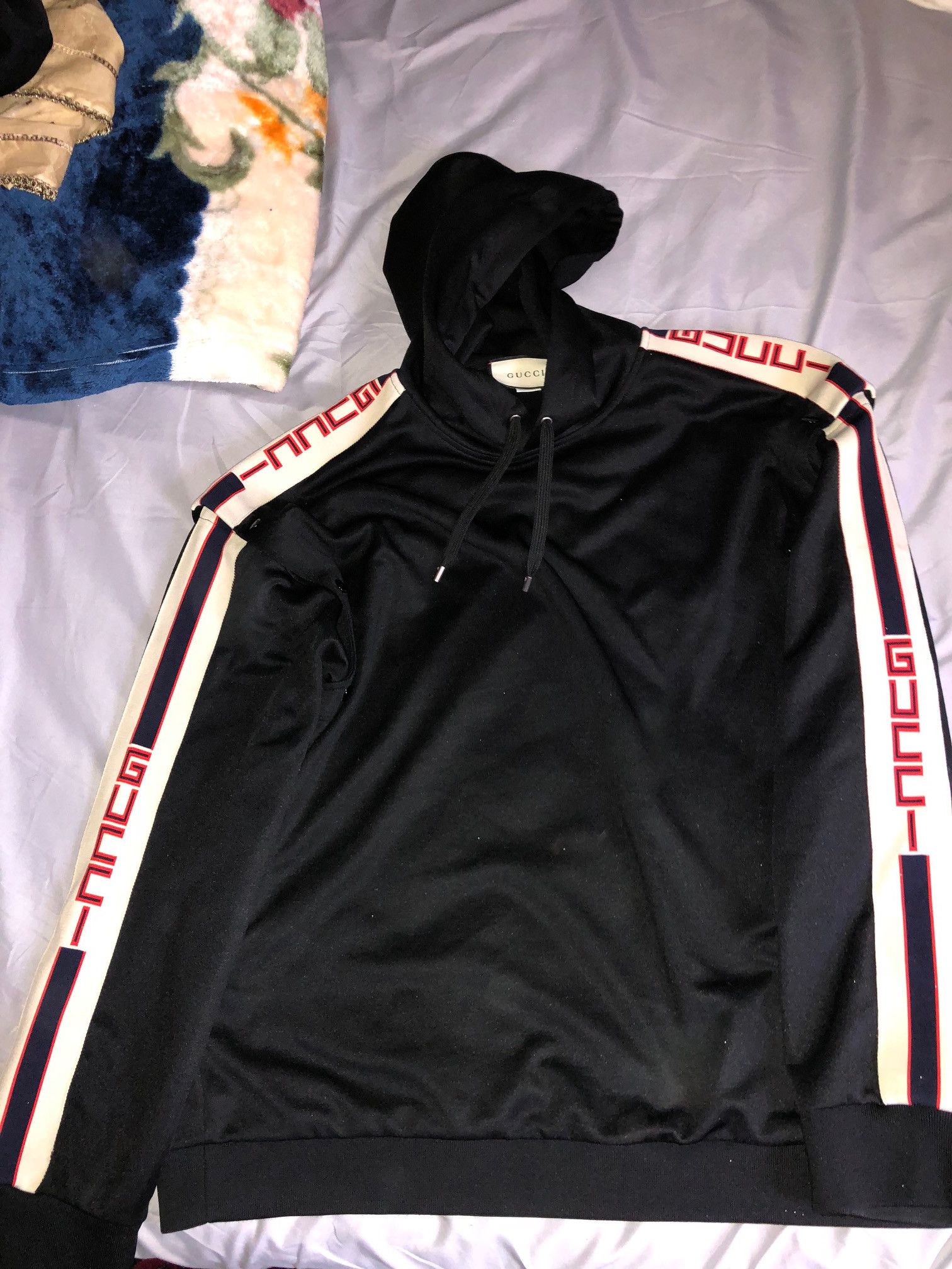 Gucci side stripe hoodie deals