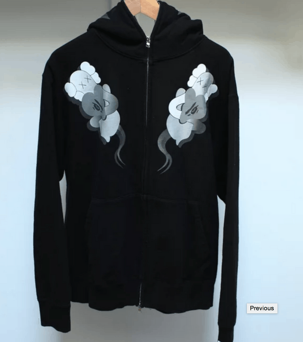 Bape kaws full online zip hoodie