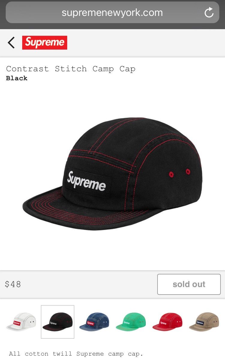 Supreme Contrast Stitch Camp Cap | Grailed