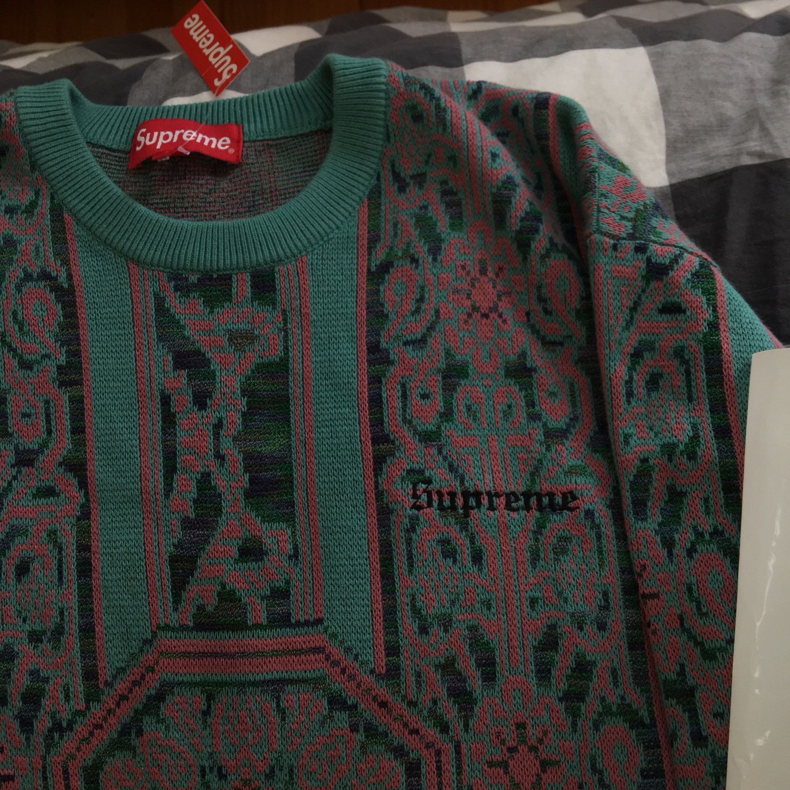 Supreme hot sale tapestry sweater