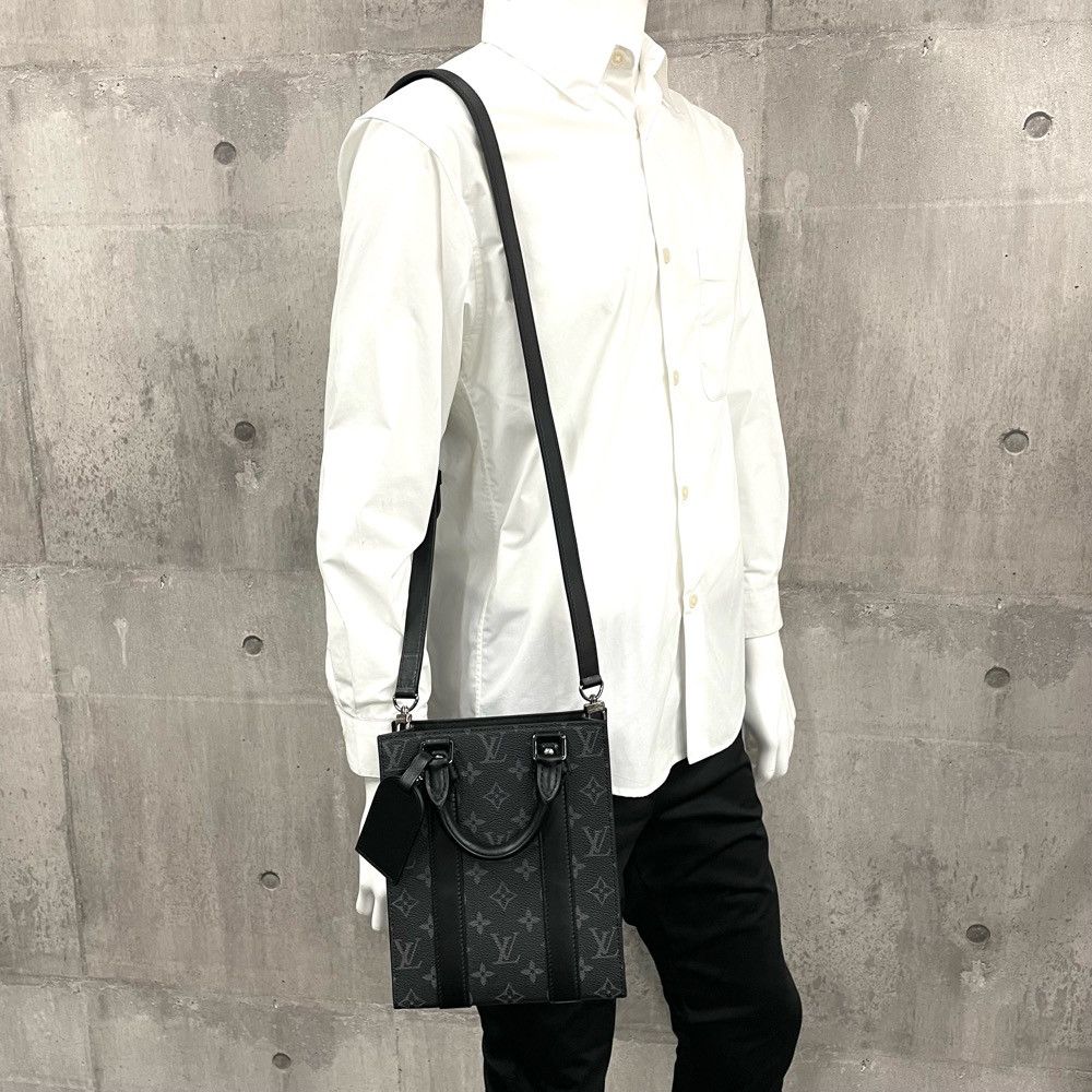 Louis Vuitton Louis Vuitton Monogram Eclipse Sac Plat Mini Shoulder Bag Black Grailed