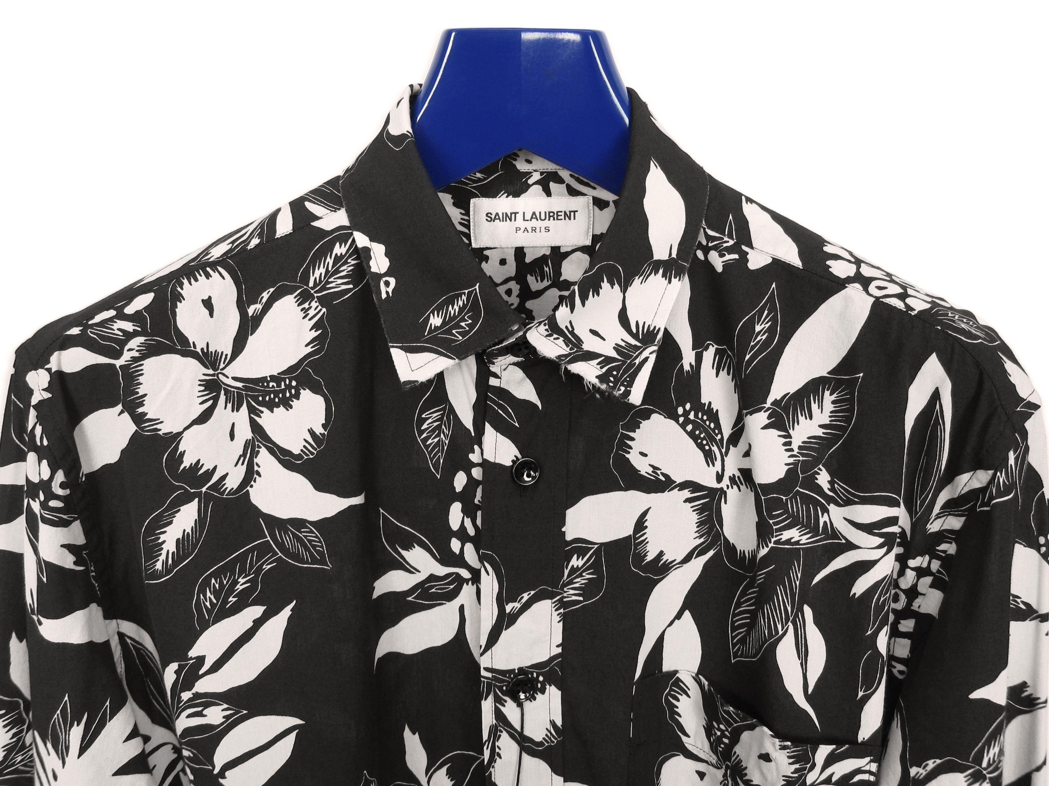 SAINT LAURENT Camp-Collar Striped Silk-Charmeuse Shirt for