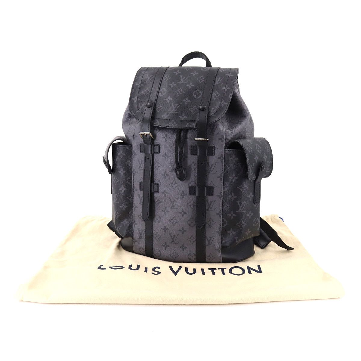 Louis Vuitton Monogram Eclipse Christopher MM Backpack Rucksack Black