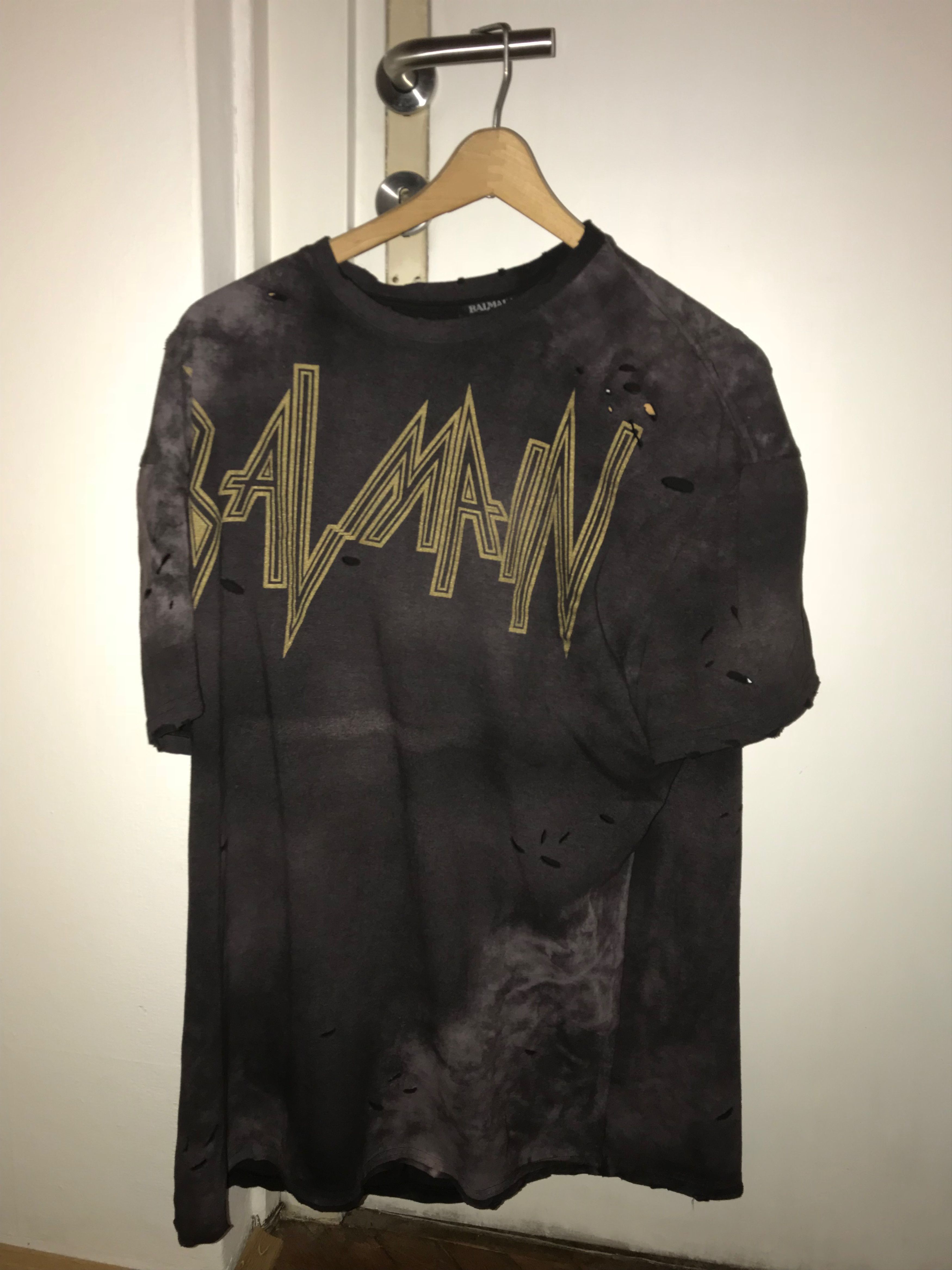 Balmain balmain oversized,distressed-t shirt | Grailed