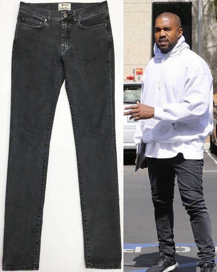 Acne Thin Used Noir jeans as worn by Kanye West and Thom Yorke of Radiohead