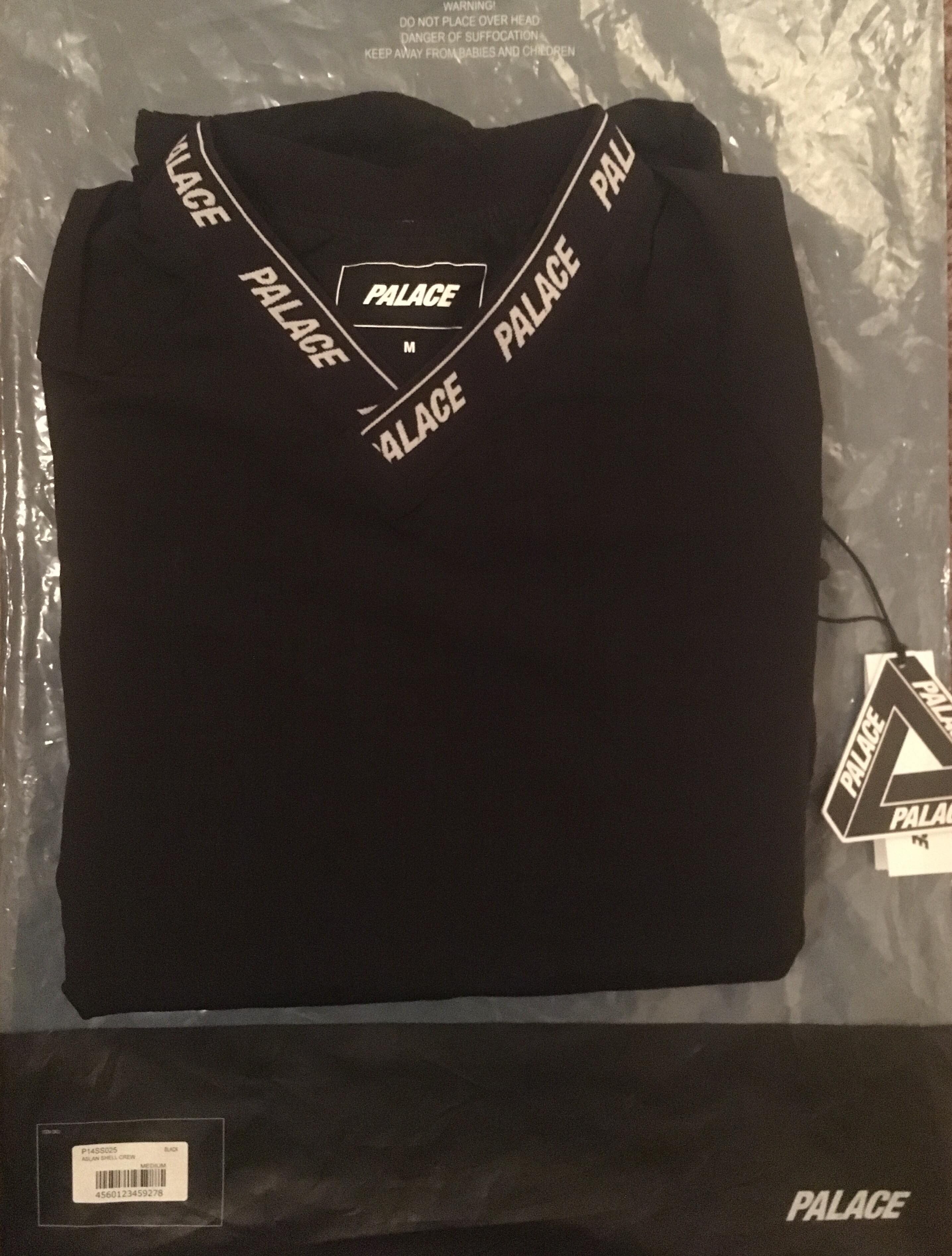 Palace ASLAN SHELL CREW BLACK | Grailed
