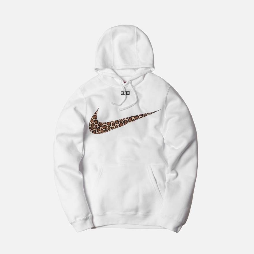 Kith Nike Kith x Nike Animal Print Swoosh White Hoodie Grailed