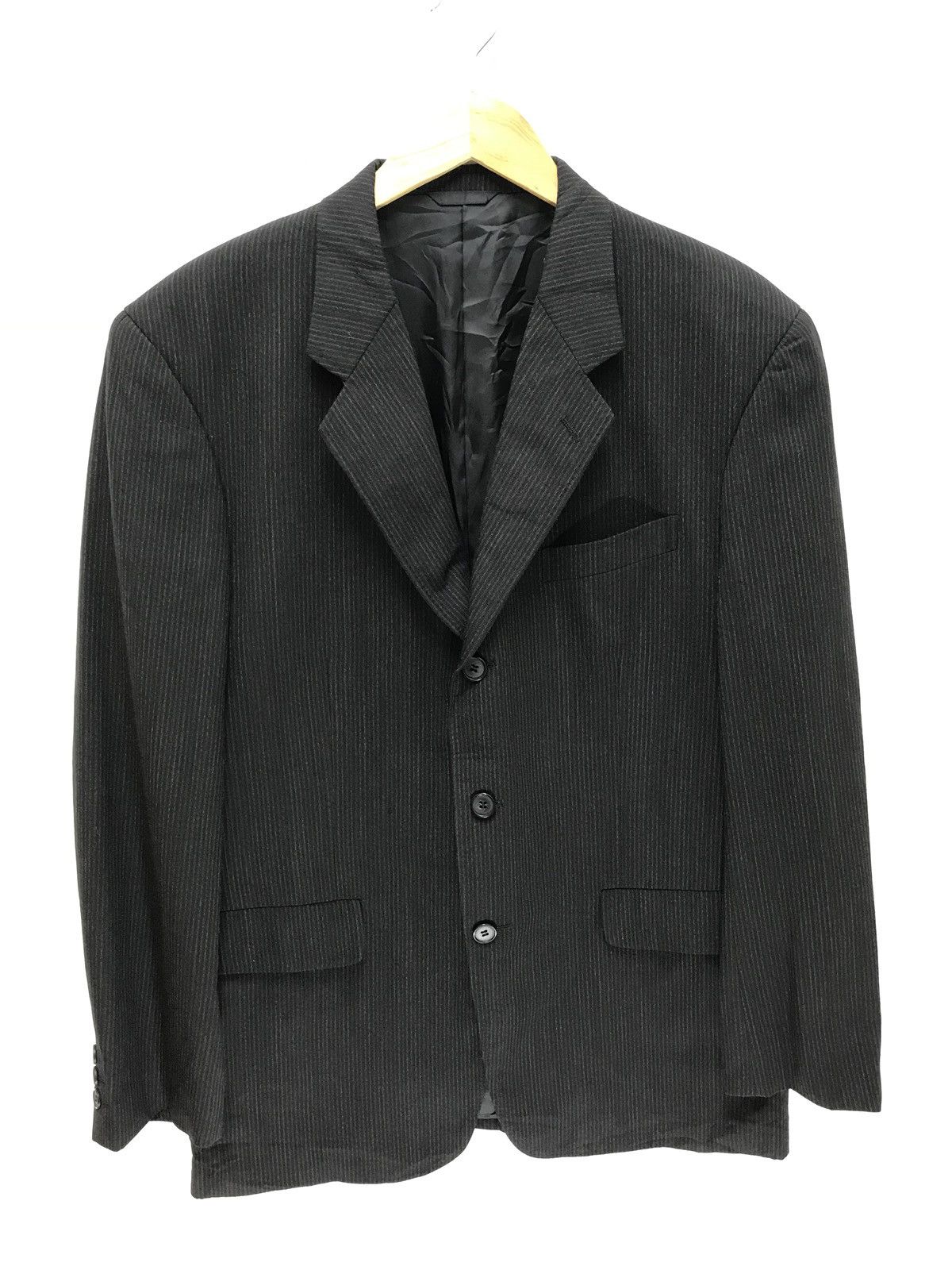 Yohji Yamamoto Vtg Yohji Yamamoto AAR Durban Pinstriped Wool Blazer 6🟩1 Size US M / EU 48-50 / 2 - 1 Thumbnail