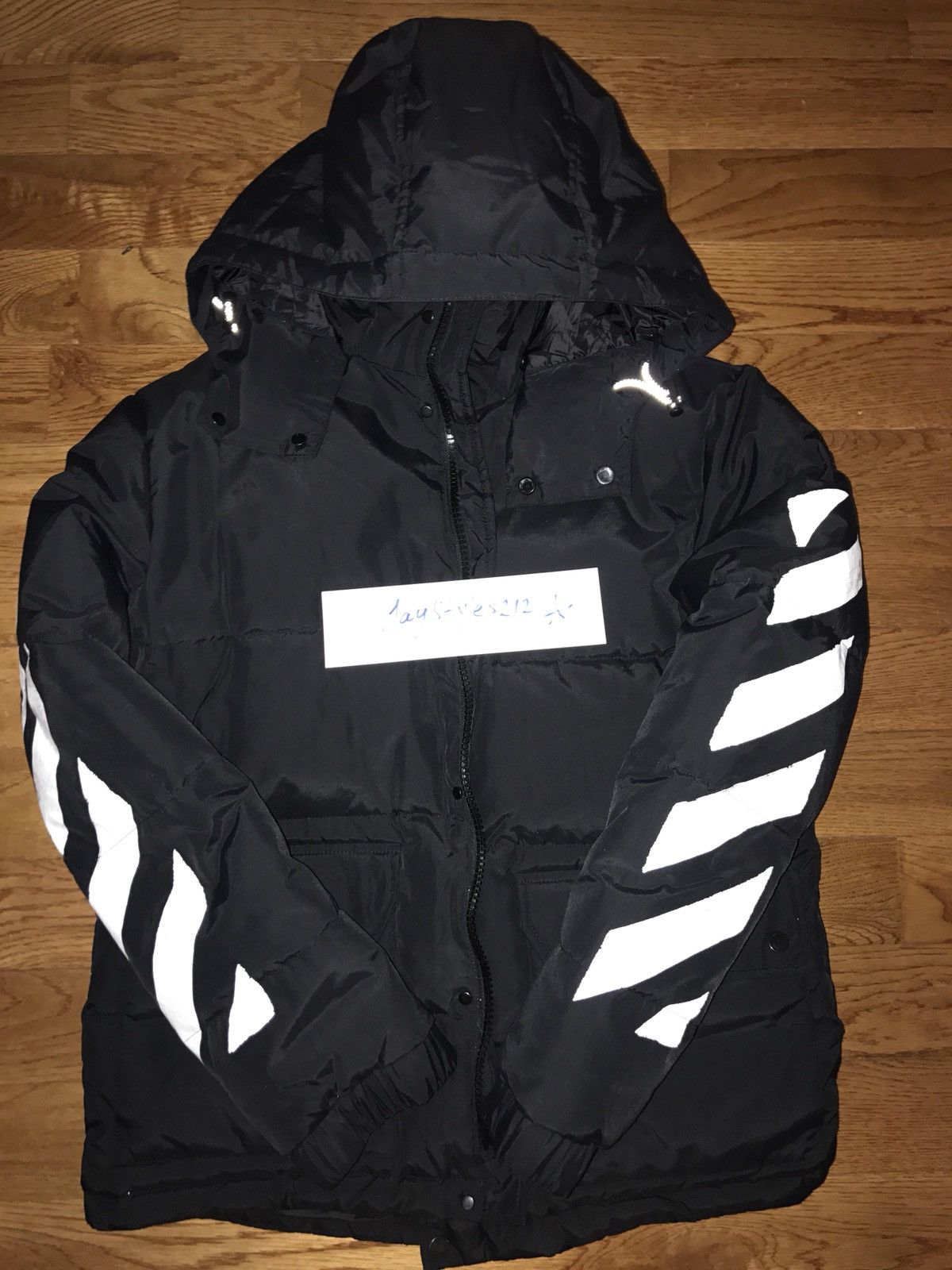 Off white diagonal brushed down jacket online