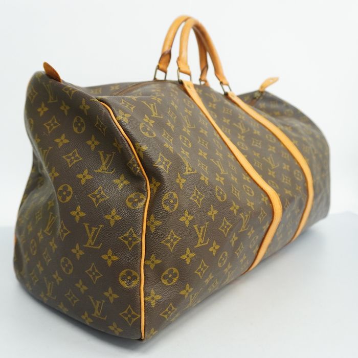 Auth Louis Vuitton Monogram Keep All 60 Boston Bag M41422 Used