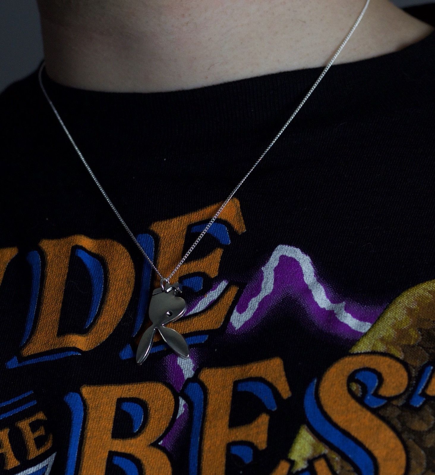 Playboy Silver Playboi Carti Upside Down Playboy Bunny Necklace 20 18 Thin Curb Link Chain FREE WORLDWIDE SHIPPING Grailed