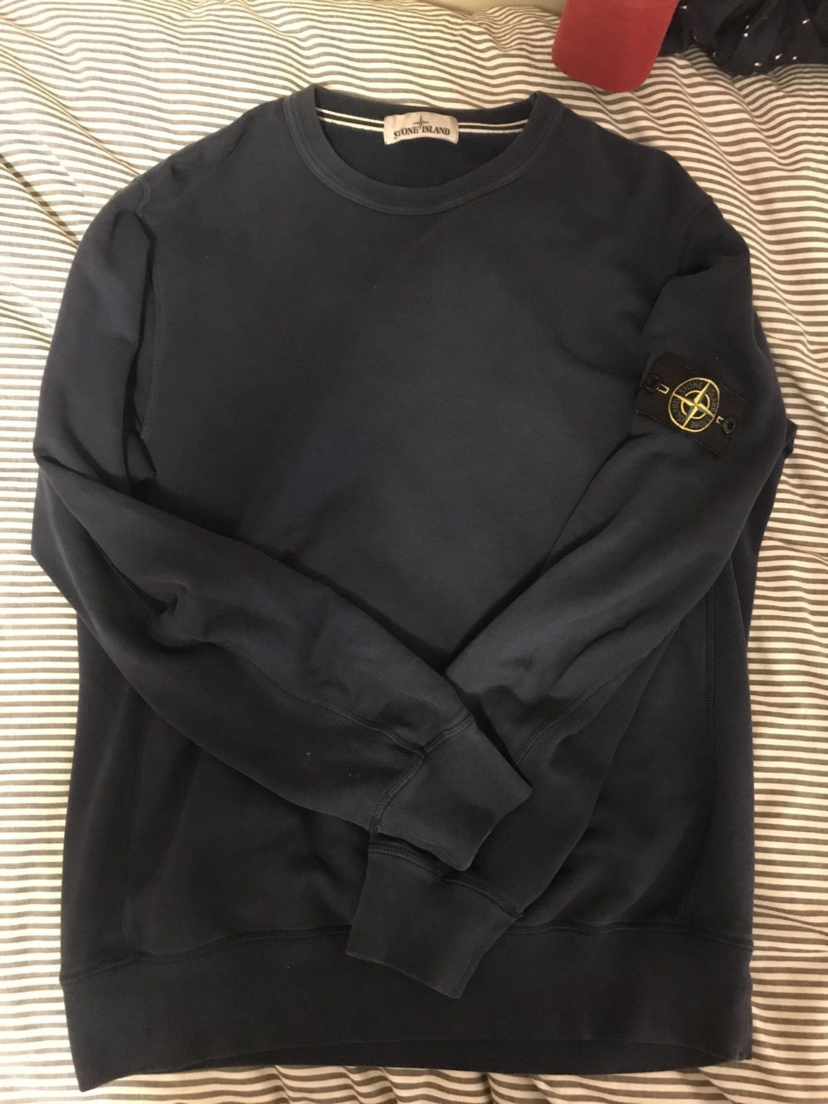 image of Navy Stone Island Crewneck in Blue, Men's (Size XL)