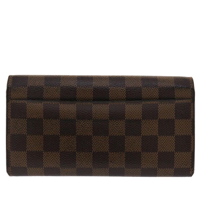 Louis Vuitton Damier Ebene Sarah Long Wallet On Chain