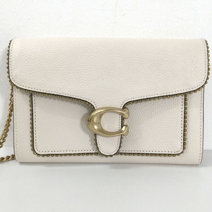 COACH Tabby Chain Clutch In Signature Canvas With Beadchain