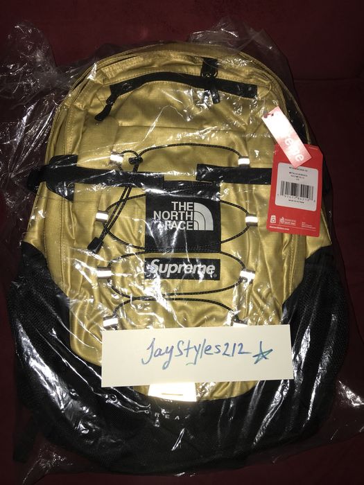 Supreme the north face deals metallic borealis backpack gold