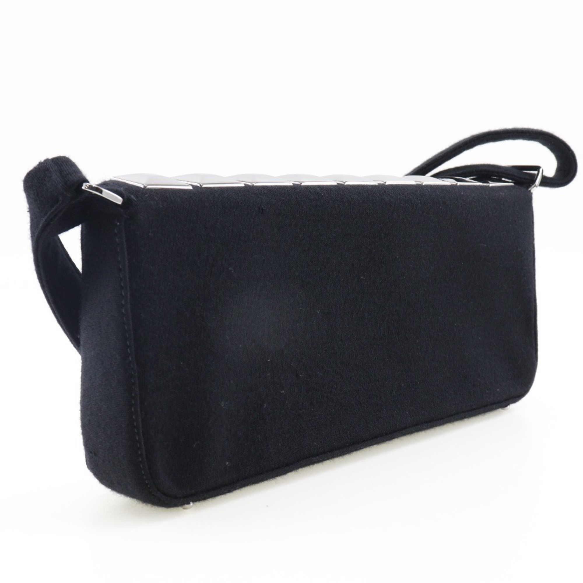 Chanel ice cube shoulder bag chocolate bar cotton black ladies