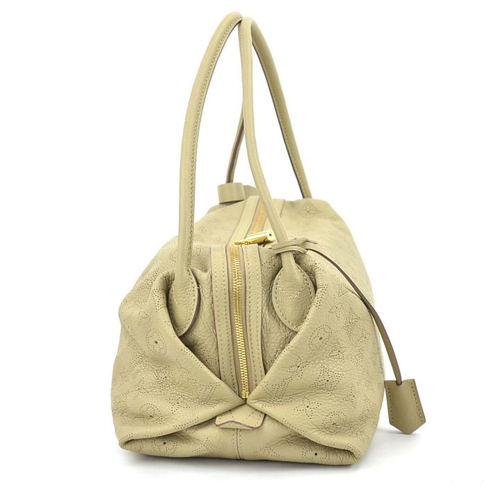 Beige Louis Vuitton Mahina Galatea MM Handbag