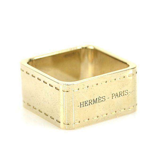 Hermes HERMES scarf ring metal gold ladies