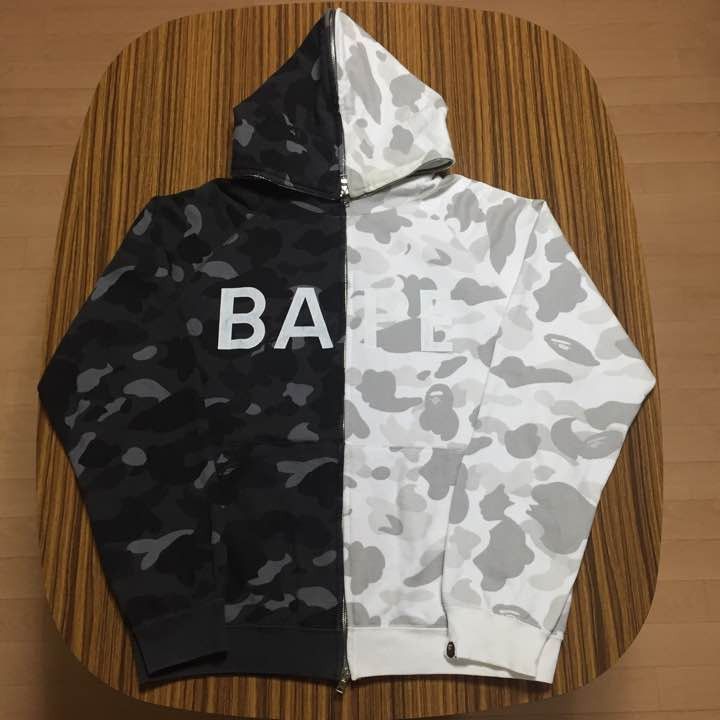 Bape Half And Half Hoodie Grailed