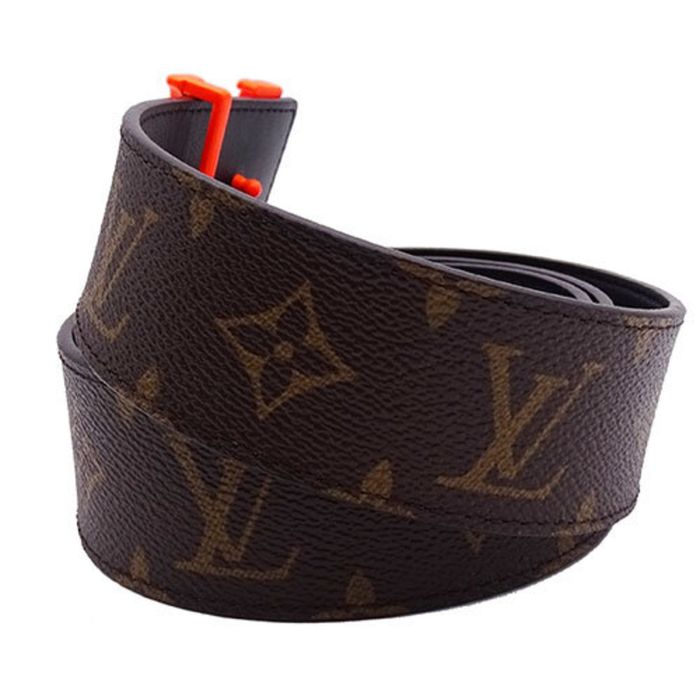 Auth Louis Vuitton Belt Monogram Eclipse Sun Tulle LV M9043