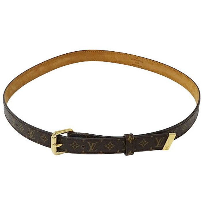 LOUIS VUITTON Leather Suntulle Initial Reversible Belt #80 32 M9521 Black  Brown 97cm Women's