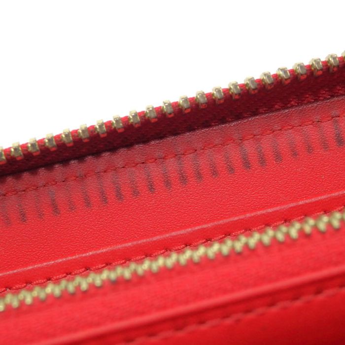 Louis Vuitton Vernis Zippy Red Sleaze M90200 Round Long Wallet