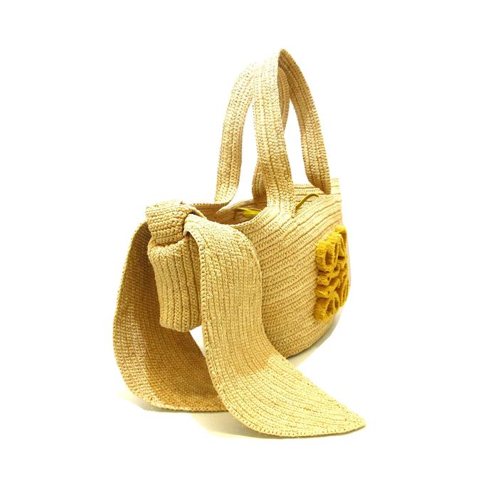 Bunny Basket Small Raffia Tote Bag in Beige - Loewe