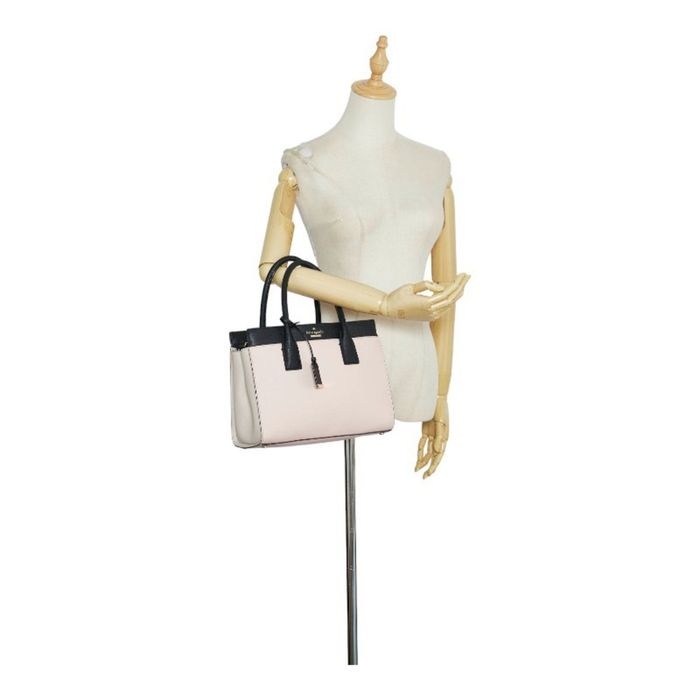 Kate spade shoulder bag leather bicolor pink beige x black Spade ladies  pochette
