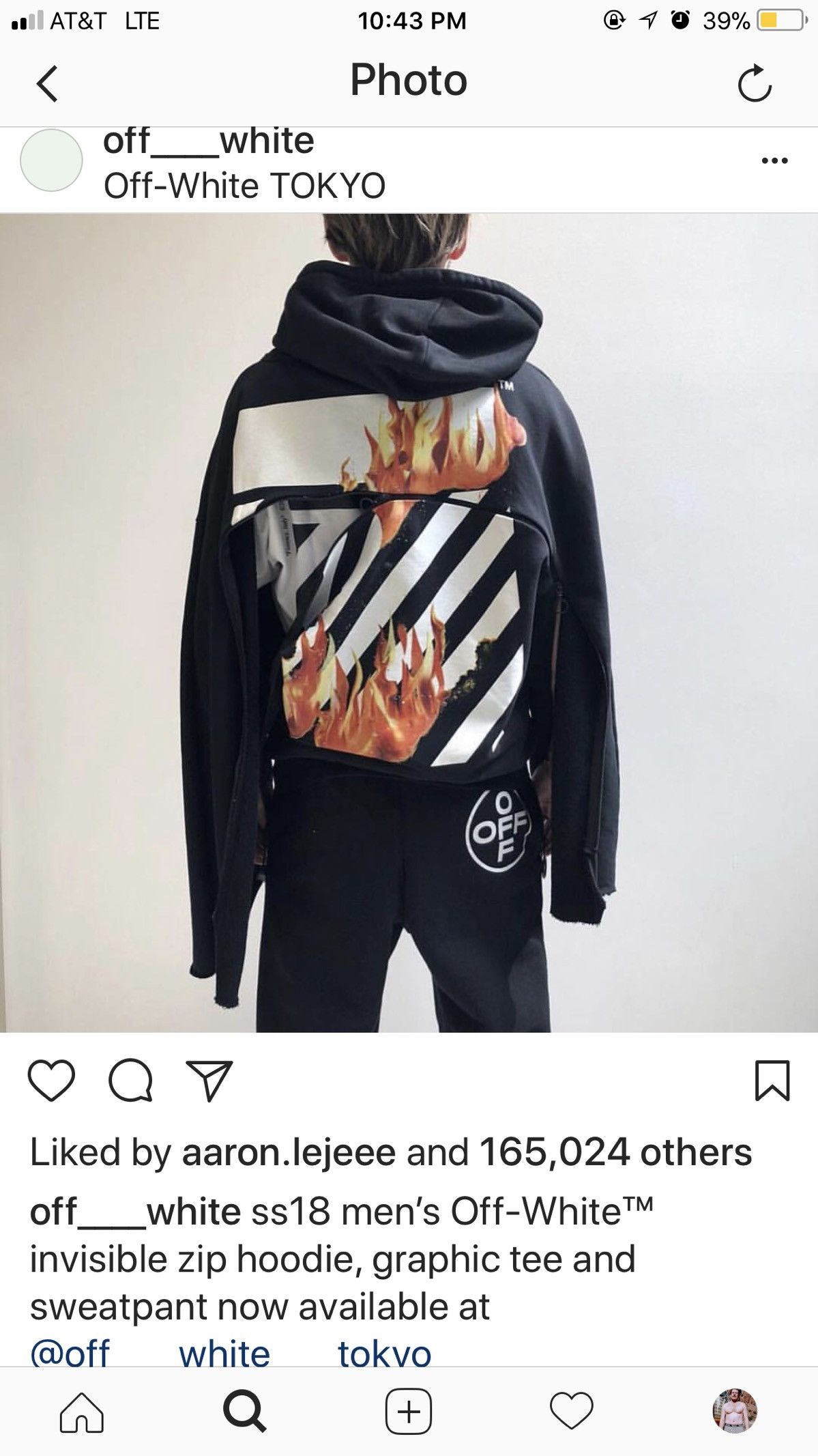 Off white fire sweatshirt hotsell