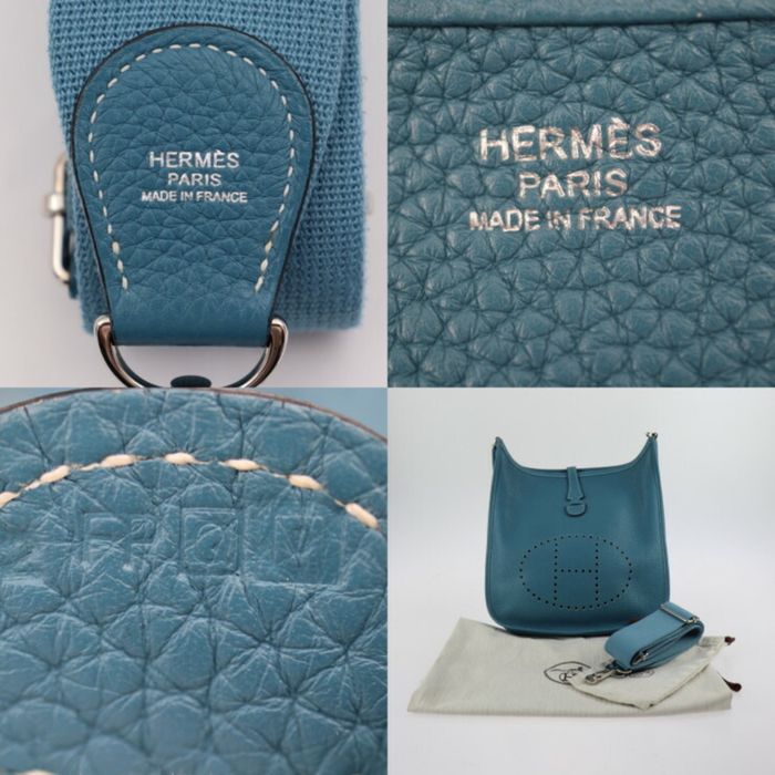 Hermes Birkin 35 Handbag Taurillon Clemence Blue Jean Gp Metal