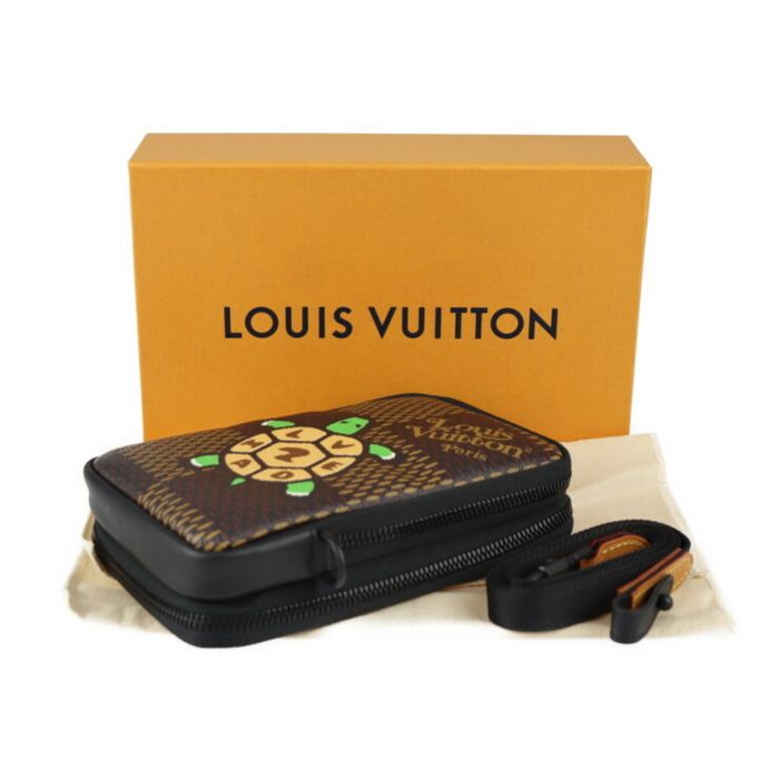 Louis Vuitton Nigo Giant Damier Ebene Tortoise Double Phone Pouch