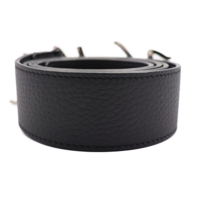 LOUIS VUITTON Louis Vuitton Sun Tulle LV Autograph Belt M0187 Notation Size  100/40 Leather Black Silver Hardware Logo Buckle