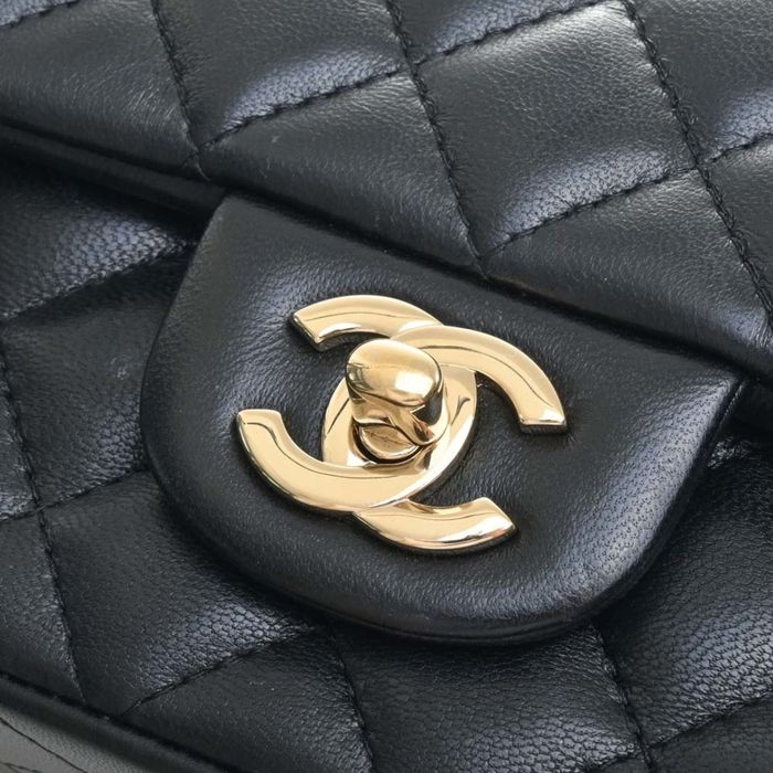 Chanel CHANEL Lambskin Matelasse Coco Mark Chain Shoulder Bag A69900 Black  Ladies