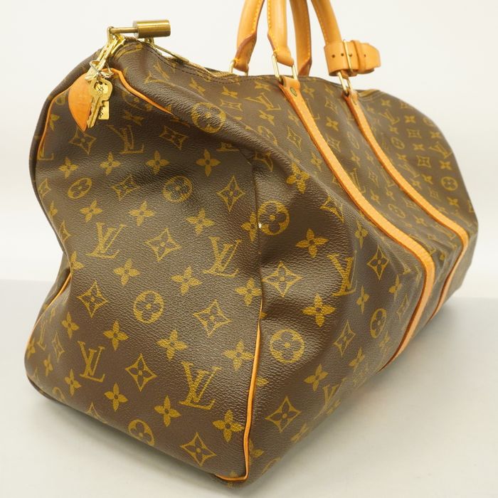 Auth Louis Vuitton Monogram Keepol 50 M41426 Unisex Boston Bag